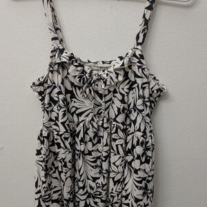 Torrid Black and White Smocked Camisole
